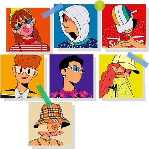 24PCS Fashion cute teen Stickers Crafts And Scrapbooking stickers kids toys book Decorative sticker DIY Stationery