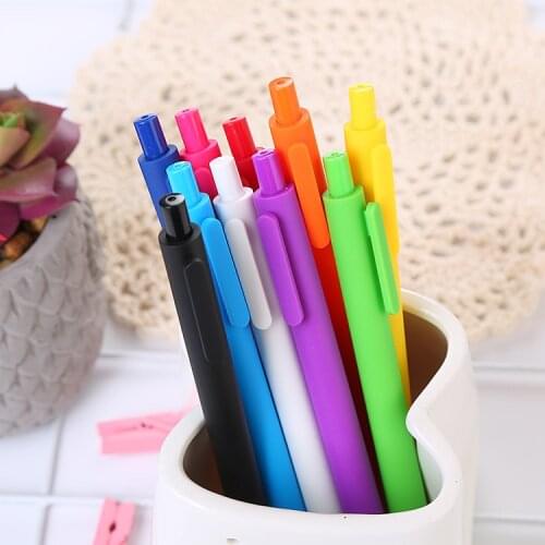 30 PCs Candy Pressed Neutral Pen Korean Version of The Solid Color Frosted Water Pen Stationery Spray Rod Bounce Pen