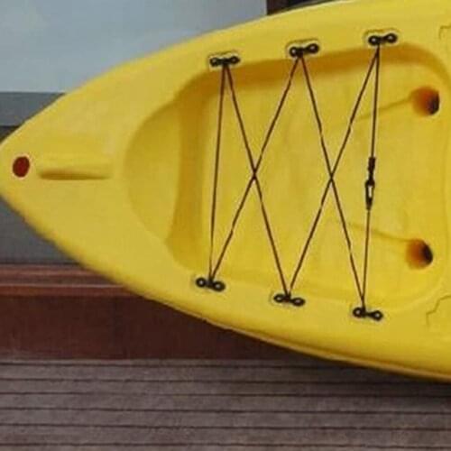 8m Nylon Bungee Kayak Deck Loops Tie Down Pad Eyes J Hooks Rivets Kit Marine Expanded Deck Rigging Kit Rope Accessory