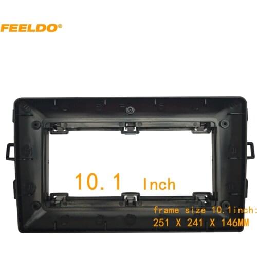 FEELDO Car 10.1 Inch Audio Face Plate Fascia Frame For Toyota Auris 06-11 2Din Big Screen Radio Stereo Panel Dash Mount Frame