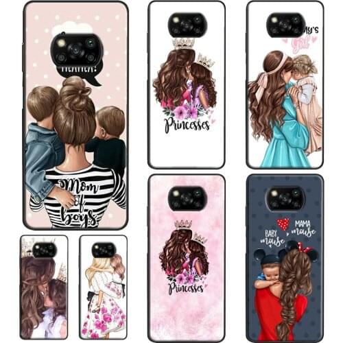 Beautiful Mother Daughter Son For Xiaomi Mi 11 Ultra Note 10 Lite Mi 9T 10T Pro Case For POCO M3 X3 Pro F1 F2 F3 Cover