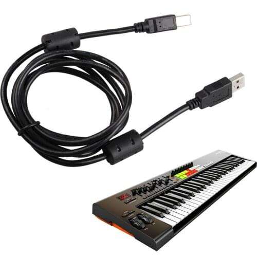 Black Music Keyboard Connectors USB 2.0 Cable Silver-plated for Novation LaunchKey 61 49 25 Key Keyboard Compact MIDI Controller