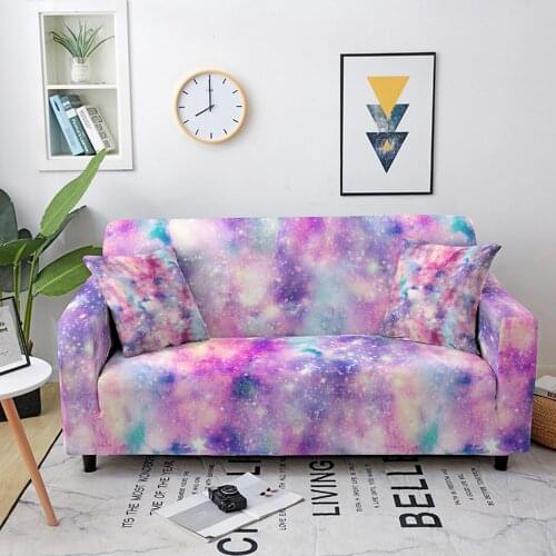 Galaxy Starry Sky Elastic Sofa Cover for Living Room Slipcovers Furniture Protector Stretch Polyester Armchair Couch Cover