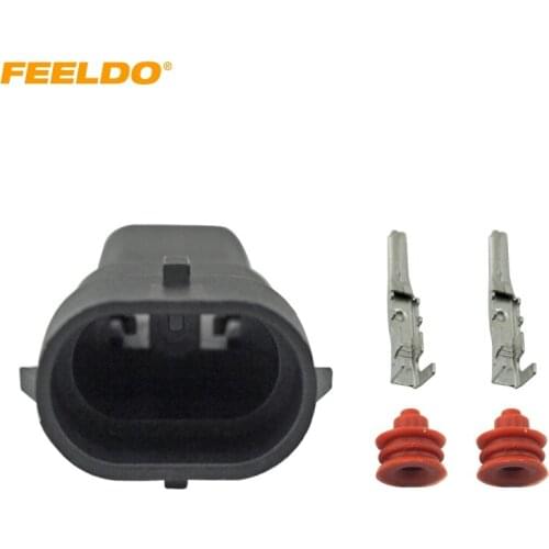 FEELDO 1set Car Male HID Headlight Bulb Socket Connectors For H8/H9/H11/880/881 LED/HID Lights #CA1866