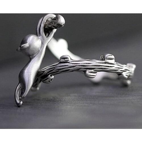 Climbing Cat Rings Adjustable Climbing The Branches Of The Kitten Party Finger Ring Jewelry