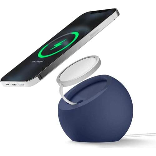 For Magsafe Apple iPhone 12 Pro Max Mini Magnetic Wireless Charger Stand Holder Silicone Ball Shape Charging Dock Station Base