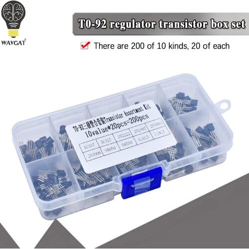 BC337 BC327 2N2222 2N2907 2N3904 2N3906 S8050 S8550 A1015 C1815 Transistor Assortment Kit 10value 200PCS,Transistors Box Pack