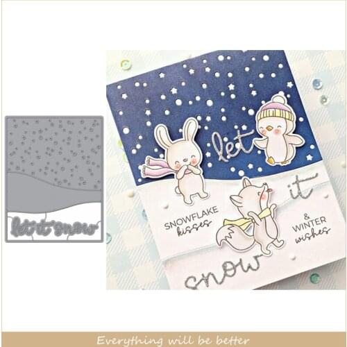 Let It Snow Sentence Words Letter Alphabet Winter Square Frame Metal Cutting Dies For Scrapbook Craft Embossing Paper 2020 Dies