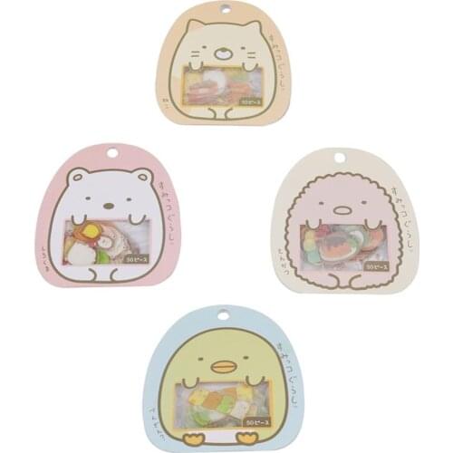 Cute Cartoon Animal Stickers Cat Dog Bear Duck Caricature Image Children Stickers Diary Hand Account Decoration Supplies 4 Bags