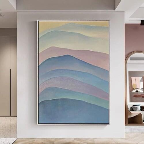 Wall Art Canvas Oil Painting Colorful Mountains Modern Wall Pictures for Living Room Bedroom Abstract Style Home Decor No Frame