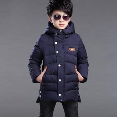 New Boys Winter Jacket Hooded Zipper Thickness Childern Winter Coat Doudoune Enfant Boys Jacket 6WBT021