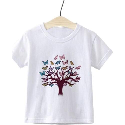 New Arrival T Shirt For Girls Wishing Tree Angel Print Clothes For Kids Kawaii Boys Shirt Short Sleeve Toddler Girl Shirts Vogue