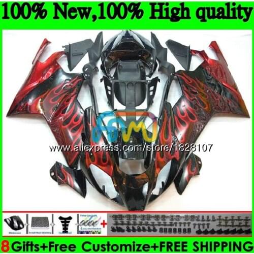 RSV1000R For Aprilia RSV1000 R Mille 03 04 05 06 55BS.13 RSV1000RR RSV Red flames 1000 R RR 1000R 2003 2004 2005 2006 Fairing