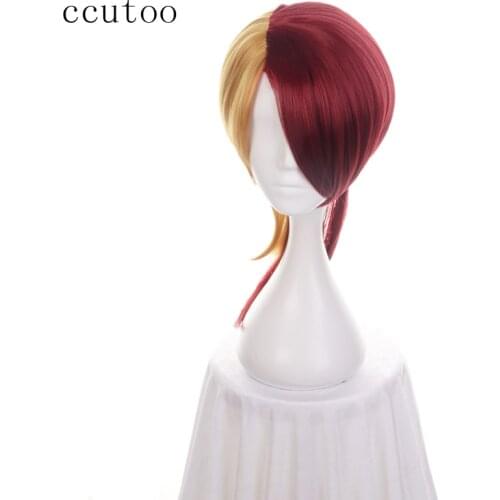 Ccutoo 45cm Land of the Lustrous Rutile Red Golden Mixed Synthetic Hair Cosplay Wig Heat Resistance Costume Party Wigs