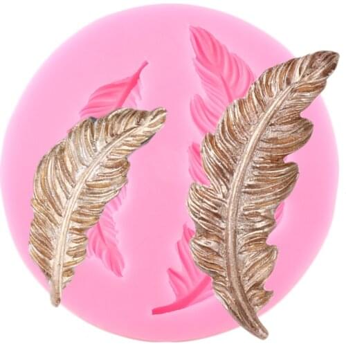 Birds Feather Silicone Mold Chocolate Making Mould Cake Border ​Polymer Clay Candy Molds Fondant Moulds Cake Decorating Tools