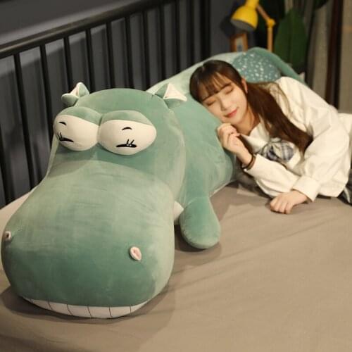 Pregnant Women Sleeping Clip Leg Pillow Big Eyes Tooth Hippo Down Cotton Plush Toy Cushion Doll Large Rag Doll