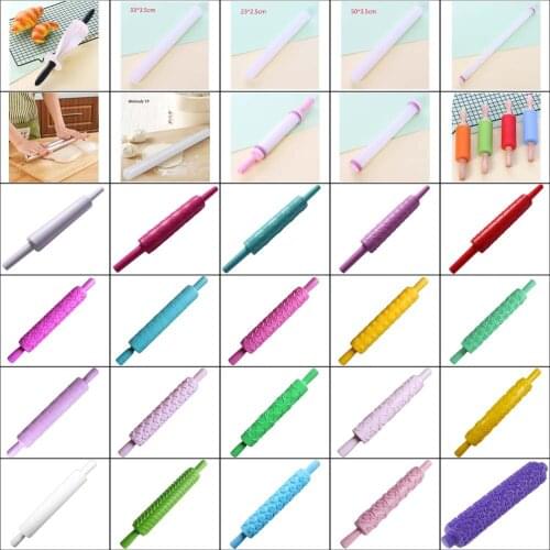 Fondant Baking Rolling Pin Stainless steel Plastic Baking Rough Clay Pizza Pasta Roller Non Stick Cake Accessories kitchen Tools
