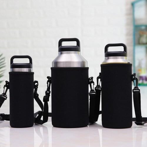 Portable Water Bottle Carrier Insulated Cup Cover Bag Holder Pouch with Strap