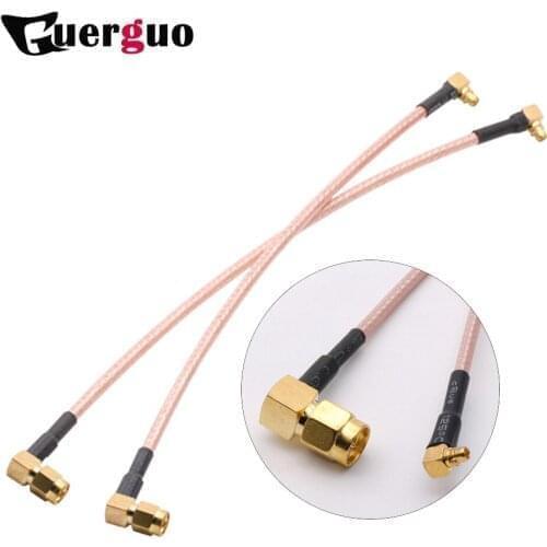 RF-Adaptor Right Angle Shape SMA Male to MMCX Male Connector SMA-MMCX Male Plug With RG316 Pigtail Cable 15CM 6"