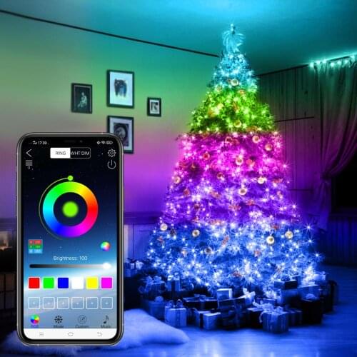 USB LED String Light Bluetooth App Control String Lights Lamp Waterproof Outdoor Fairy Lights for Christmas Tree Decoration
