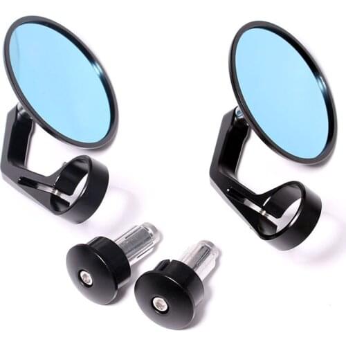 Cafe Racer Bar End mirror 13mm-18mm Motorcycle mirror for Universal CNC Handle Bar End Rear Side View Mirrors Round Side Mirrors