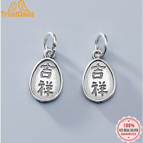 Trustdavis Real 925 Sterling Thai Silver Fashion 2021 Water Drop Charm Pendant Handmade DIY Accessories Jewelry Wholesale DZ257