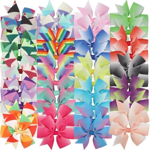 XIMA 20pcs/lot 3inch DIY Handmade Grosgrain Ribbon Hair Bows Without Clip