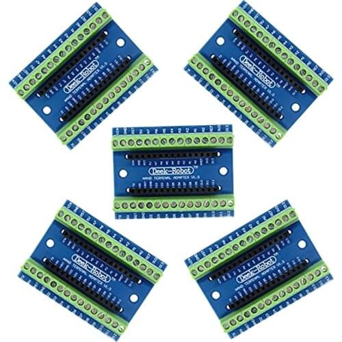 Shield Expansion Board,5Pcs Nan0 Screw Terminal Adapter Shield Expansion Board for Nan0 V3.0 AVR ATMEGA328P-AU Module