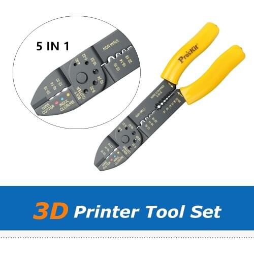 1pc 5 In 1 Wire Stripper Multi-Functional Crimping Stripping Therminal Plier Cutter Tool Set For 3D Printer Accessory
