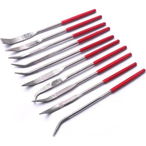 10PCS 4 x 160mm Diamond Needle Files Coated Riffler Special Shapes Tools Fine Jewelers Woodwork Needle File Set