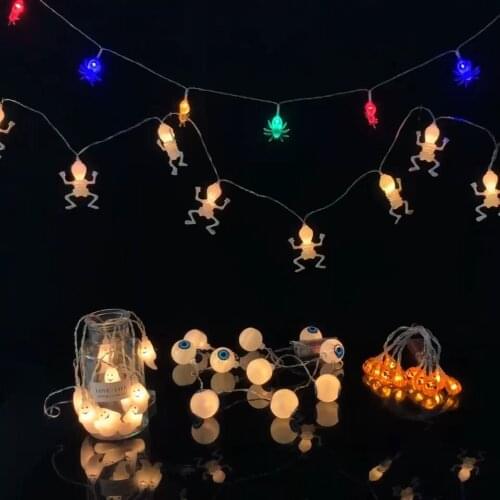 1.5m 10Pcs Led Halloween Decoration LED String Lights Lantern Home Outdoor Party Garland Light Pumpkin Ghost Bat Ornament Supply
