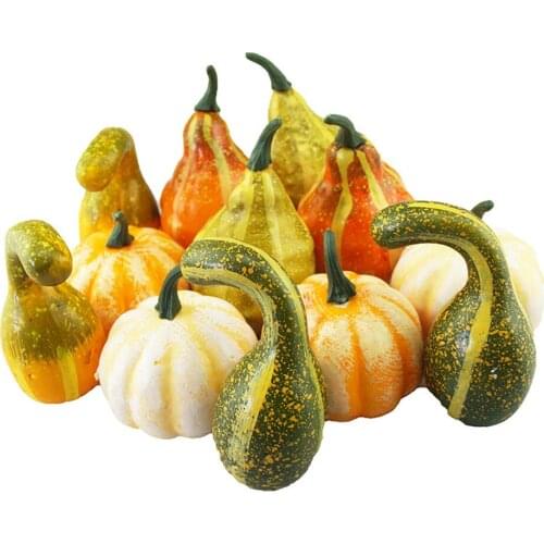 Model Pumpkin Set Props Decoration Colorful Halloween Foam Fake Lifelike 12pcs Durable Reusable Simulation