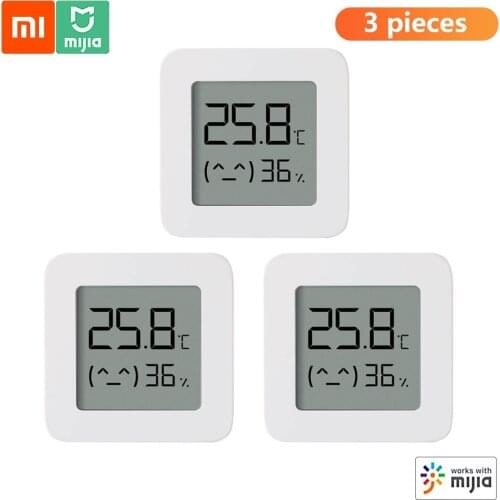 3 Adet xiaomi cmijia BT thermometer 2 wireless smart electric digital hygrometer humidity sensor work with mijia APP, 2021 New
