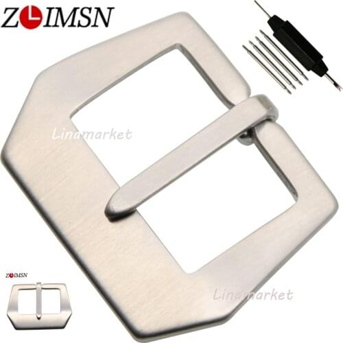 ZLIMSN 5Pcs Watch Buckle Stainless Steel Watch Clasp Silvery Brushed Watches Buckles Belt Clasps 20 22mm 24mm 28mm K43