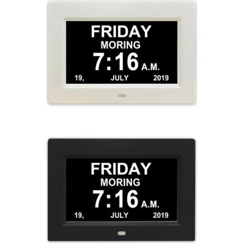 7 "Inch Digital Clock Calendar with Oversized Font Date Day Reminder for Elderly and Children