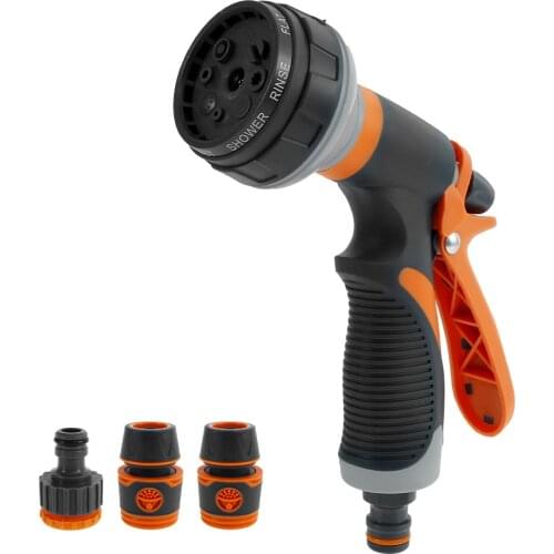 8 Pattern Garden Water Gun Nozzle Hose Nozzle Adjustable Nozzle Water Gun Lawn Hose Multifunction Garden High Pressure Sprayer