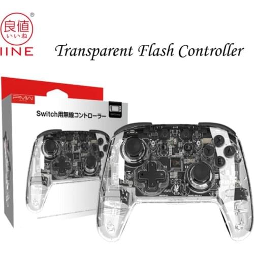 For Nintend Switch Console IINE Bluetooth Wireless Transparent Controller Game Joystick Gamepad
