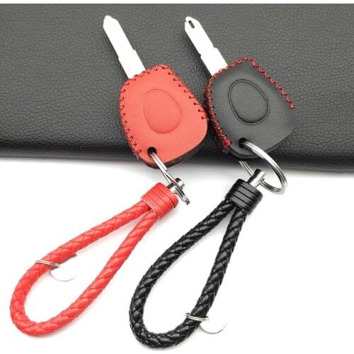 1 Button Car Key Shell Case High Quality 100% Leather Cover Holder For Renault Clio Megane Scenic IR Remote Fob Key cases