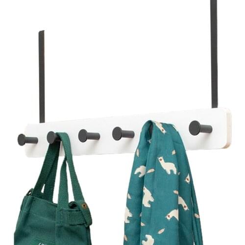 Wooden Over the Door Hanger 4/5/6 Hook Heavy Duty Coat Rack for Bag Towel Hat Robes Scarves Storage Bedroom Bathroom Decor