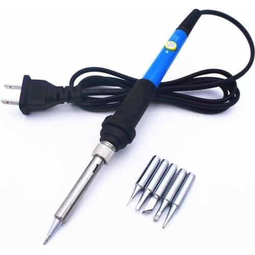 60W 110V US Plug Electric Soldering Irons Set with 5 Solder Iron Tips Adjustable Temperature Welding Gun Repair Tools DLTTZ0204