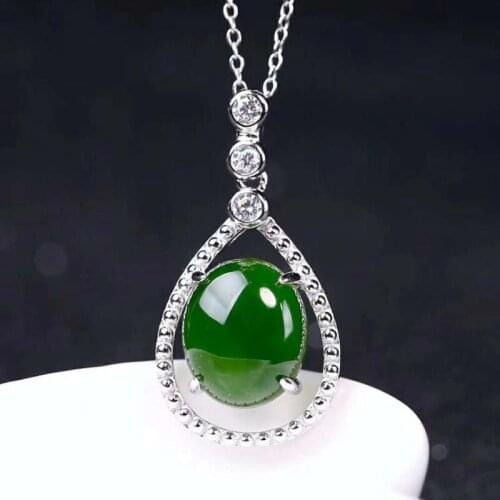 Hetian jade jewelry necklace pendant necklace hollow droplets Jinxiang droplets pendant pendant female models
