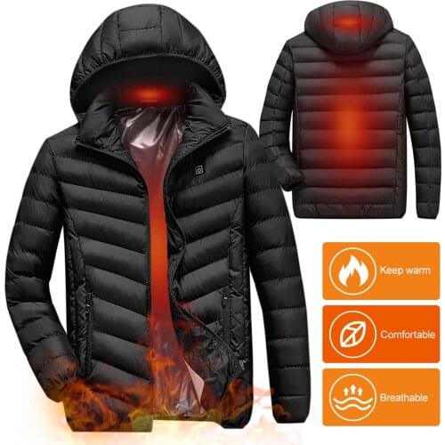 Electric Heating Cotton Coat Men Women USB Charging Heated Jacket for Walking Camping Ice Fishing Snowboarding Skiing