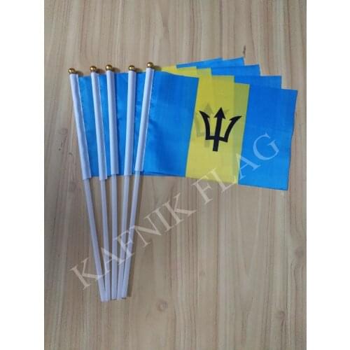 KAFNIK,5pcs Barbados 14*21cm hand flag Free Shipping