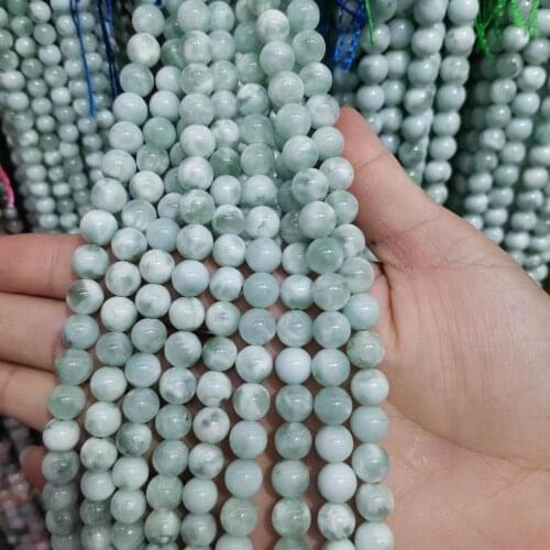 Natural Stone Green Angle Round Loose bead for jewelry making Bracelet Earring DIY 6mm8mm10mm 12mm