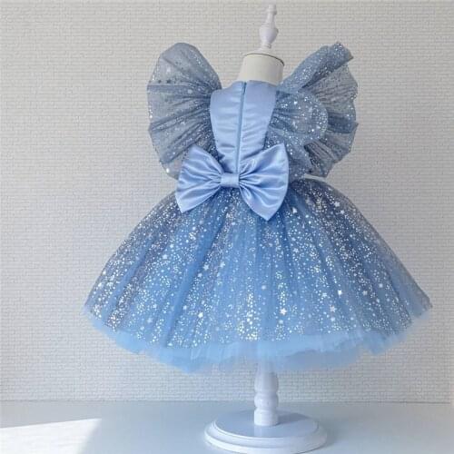 Little Princess Flower Girls Dress For Wedding Baby Kids Dresses for Girls Childrens Party Tutu Dress Bowknot Kids Clothes
