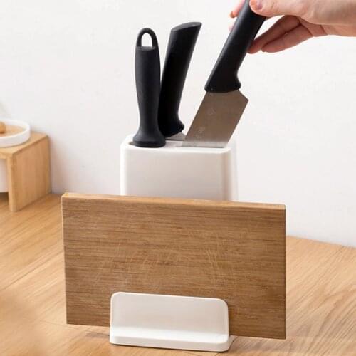 Multi-function Knife Shelf Holder Kitchen Plate Storage Organization Rack Cutting Board Drain Ventilation Bottom Non-slip