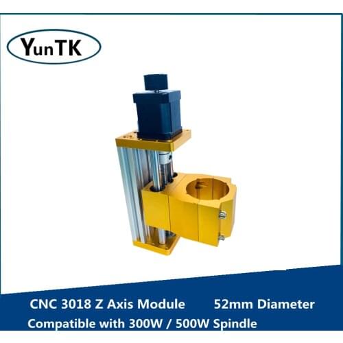 CNC 3018 Z Axis Module, Compatible with 300W / 500W Spindle, 52mm Diameter, Applicable Aluminum Slide Table, Nema17, 42HS48MM, S
