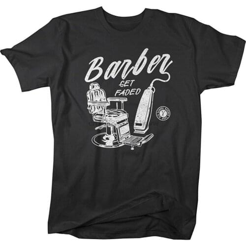 Men Barber T-Shirt Get Faded Vintage Chair Clippers Barbers 2019 Hot Sale New Fashion Brand O-Neck Oversize Funny T Shirt