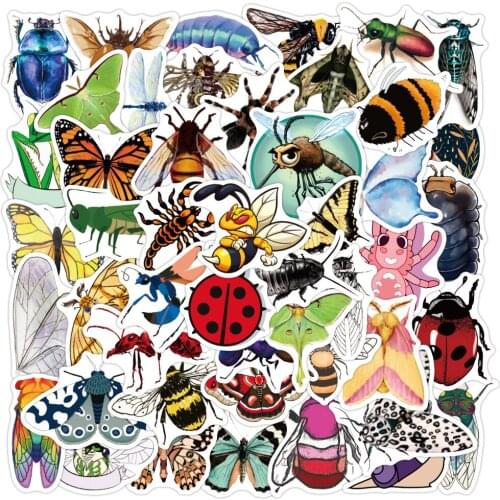 10/30/50PCS Insect Butterfly Dragonfly Animal Cartoon Stickers Laptop Guitar Suitcase Phone Graffiti Sticker Decal Kid Toy