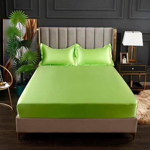 Rayon Fitted Sheet Solid Color Mattress Cover High Quality Elastic Band White Bed Sheet Double Queen Size Bedsheet 140x200